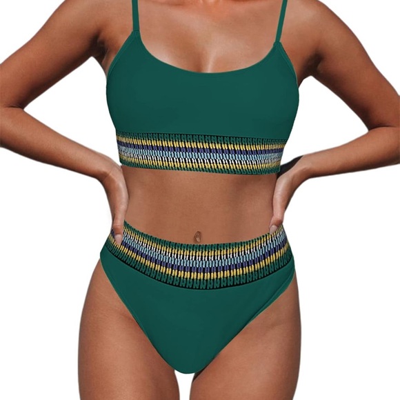 Amazon Other - Avanova Bikini Set for Women High Waisted Bathing Suit Scoop Neck 2 Piece Green